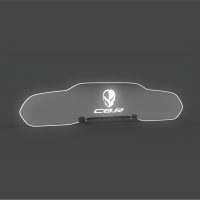 EOS WindRestrictor® C8 Coupe Rear Add On Glow Plate - Jak Skull + C8.R, White